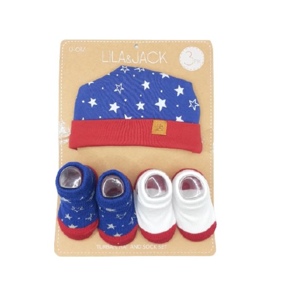 LILA & JACK Turban Hat and Sock Set - Picture 2 of 2